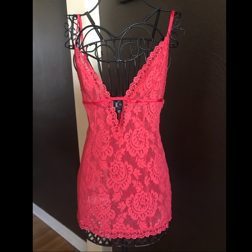 Victoria’s Secret sexy pink lace slip XS